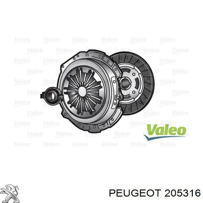 205316 Peugeot/Citroen Kit de embraiagem (3 peças)