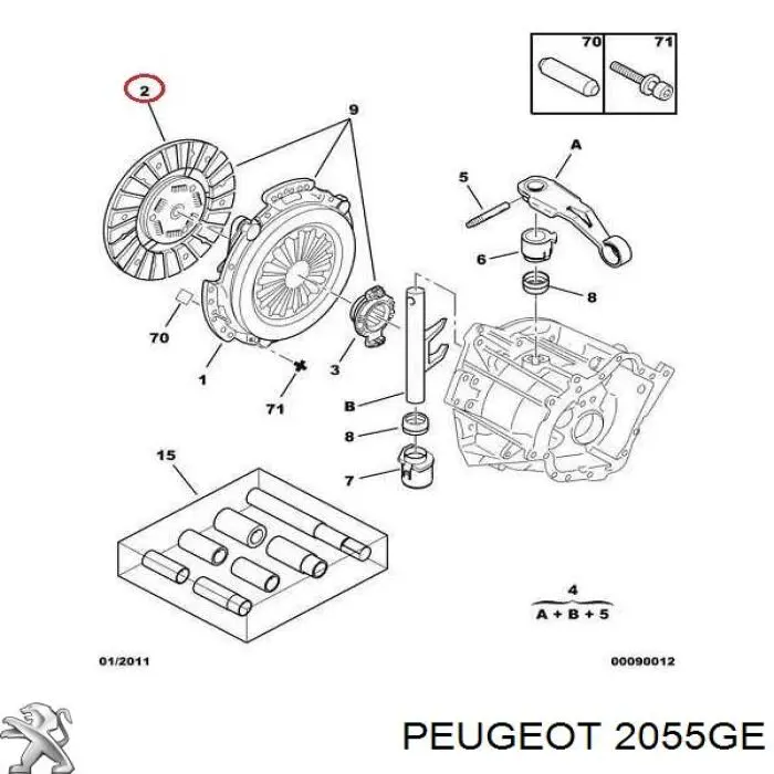 Compre 2055GE Peugeot/Citroen Disco de embraiagem