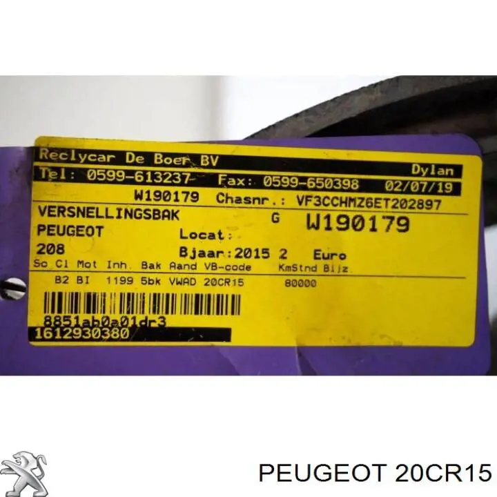 Caixa de Mudança montada (caixa mecânica de velocidades) Peugeot/Citroen 20CR15 preço, a partir de 251,98 USD
