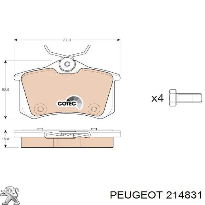 Compre 214831 Peugeot/Citroen Mola de pedal de embraiagem