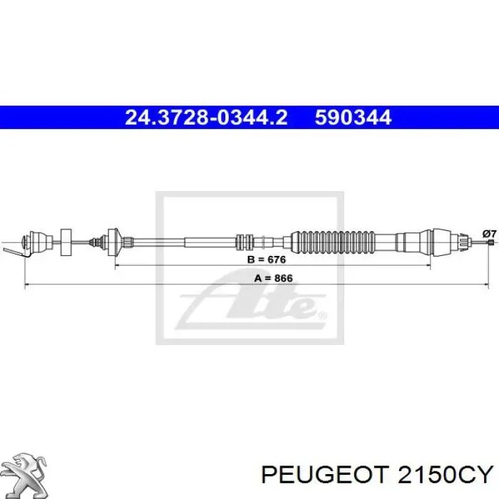 Cabo de embraiagem Peugeot/Citroen 2150CY preço, a partir de 24,28 USD