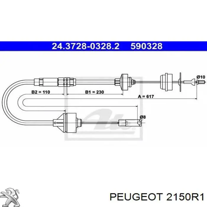 Cabo de embraiagem Peugeot/Citroen 2150R1 preço, a partir de 25,23 USD