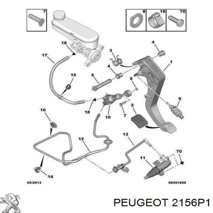Mangueira de embraiagem Peugeot/Citroen 2156P1 preço, a partir de 27,15 USD