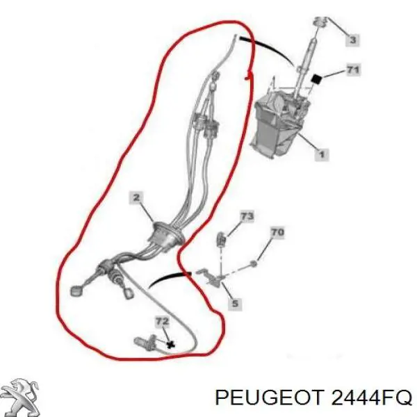 Cabo de mudança (de seleção de velocidade) Peugeot/Citroen 2444FQ preço, a partir de 179,22 USD