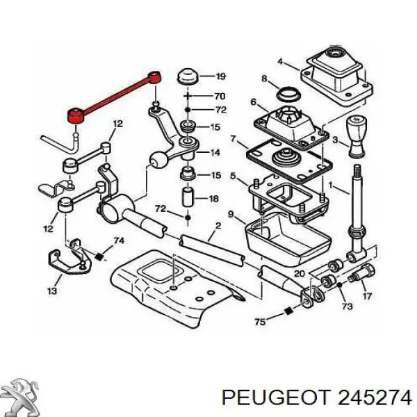 245274 Peugeot/Citroen Barra de ligação da Caixa Automática de Mudança