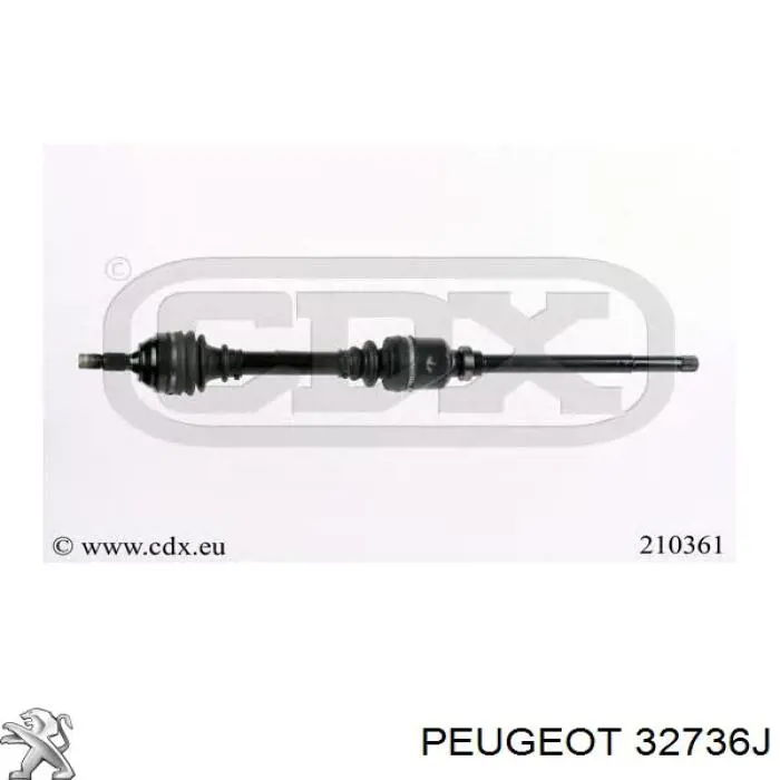32736J Peugeot/Citroen Semieixo (acionador) dianteiro direito