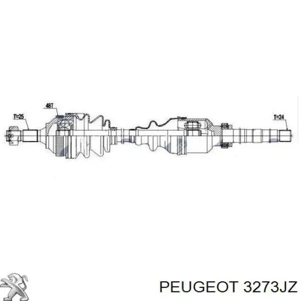 Semieixo (acionador) dianteiro direito Peugeot/Citroen 3273JZ preço, a partir de 179,03 USD