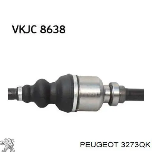 Semieixo (acionador) dianteiro direito Peugeot/Citroen 3273QK preço, a partir de 72,36 USD