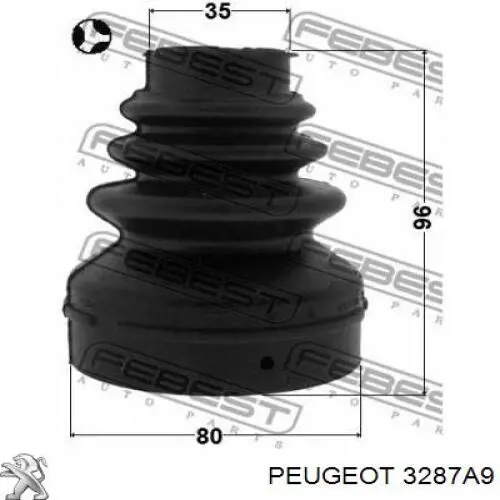 Compre 3287A9 Peugeot/Citroen Bota de proteção interna de junta homocinética do semieixo dianteiro