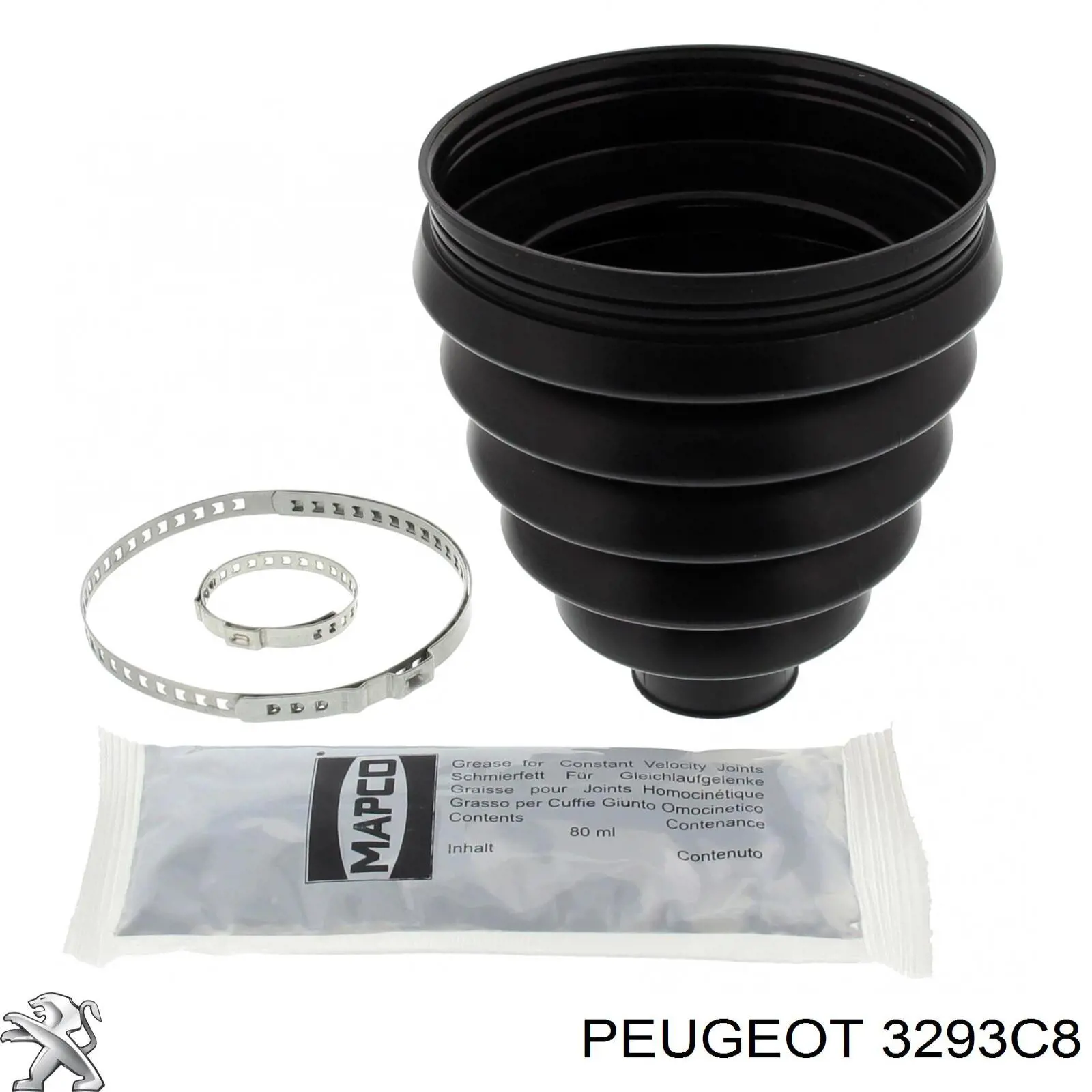 Compre 3293C8 Peugeot/Citroen Bota de proteção externa de junta homocinética do semieixo dianteiro