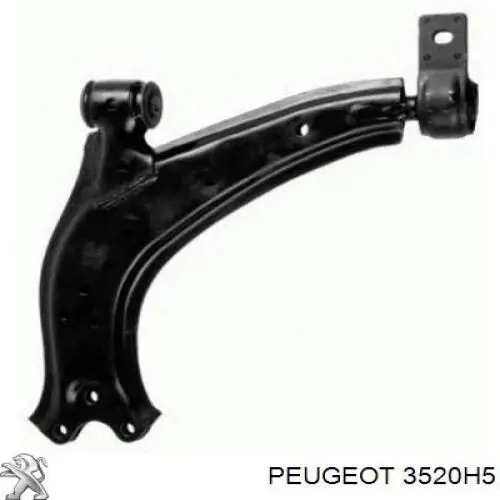 3520H5 Peugeot/Citroen Braço oscilante inferior esquerdo de suspensão dianteira