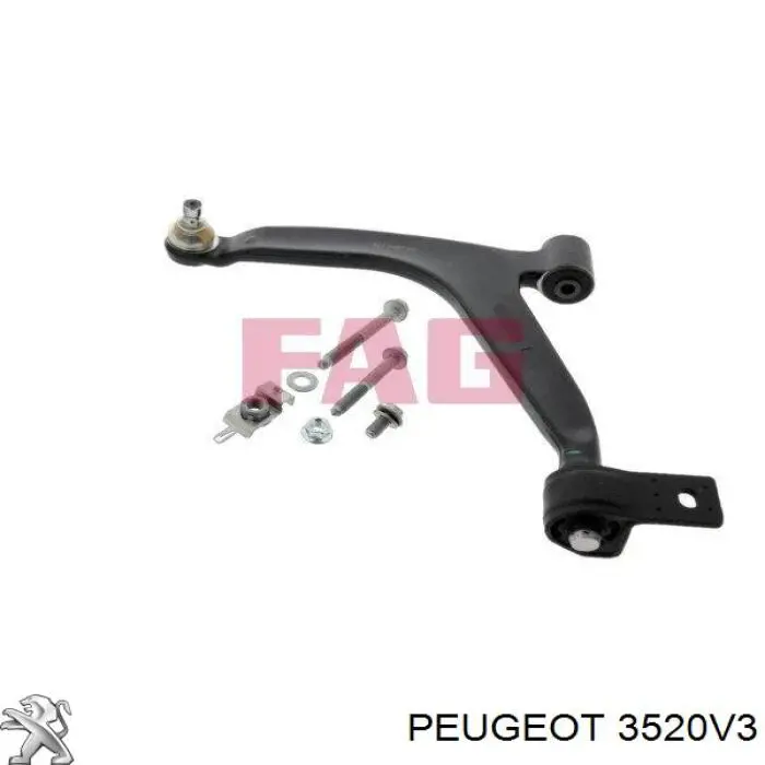Braço oscilante inferior esquerdo de suspensão dianteira Peugeot/Citroen 3520V3 preço, a partir de 58,63 USD