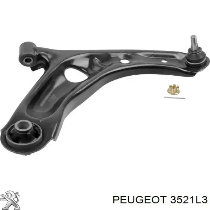 3521L3 Peugeot/Citroen Braço oscilante inferior direito de suspensão dianteira