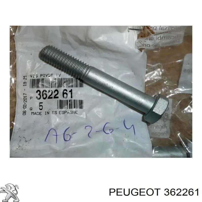 362261 Peugeot/Citroen Parafuso de fixação de amortecedor dianteiro
