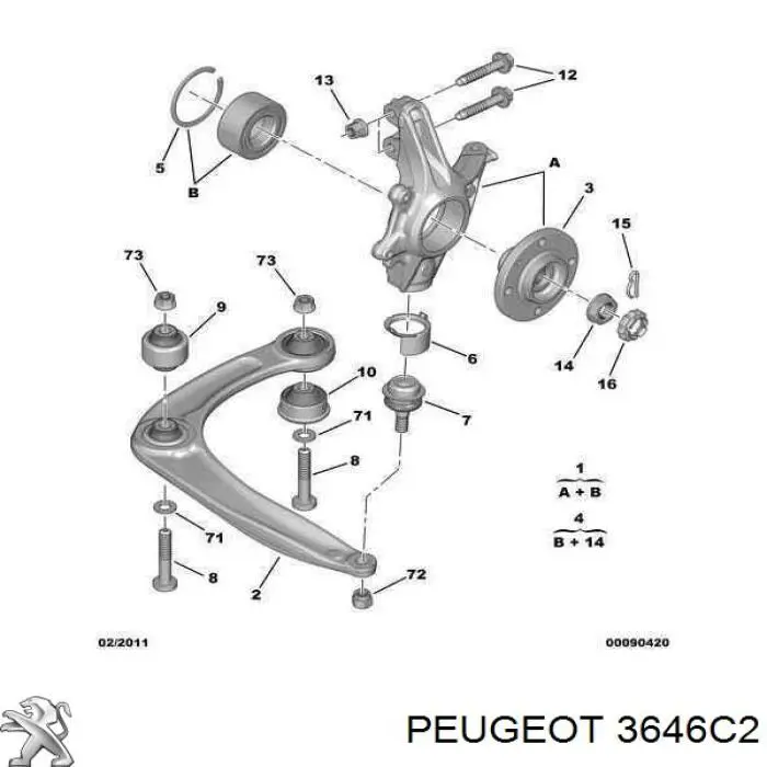 Pino moente (extremidade do eixo) dianteiro esquerdo Peugeot/Citroen 3646C2 preço, a partir de 62,99 USD