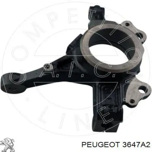 3647A2 Peugeot/Citroen Pino moente (extremidade do eixo) dianteiro direito