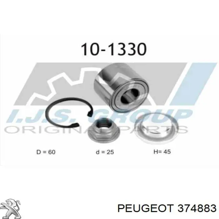 Compre 374883 Peugeot/Citroen Rolamento de cubo traseiro