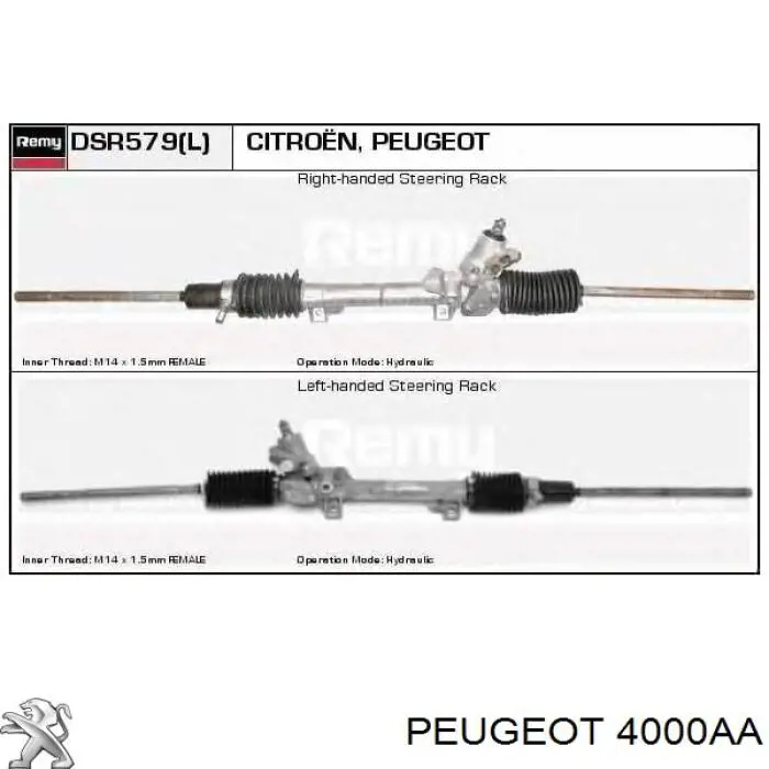 Compre 4000AA Peugeot/Citroen Cremalheira da direção