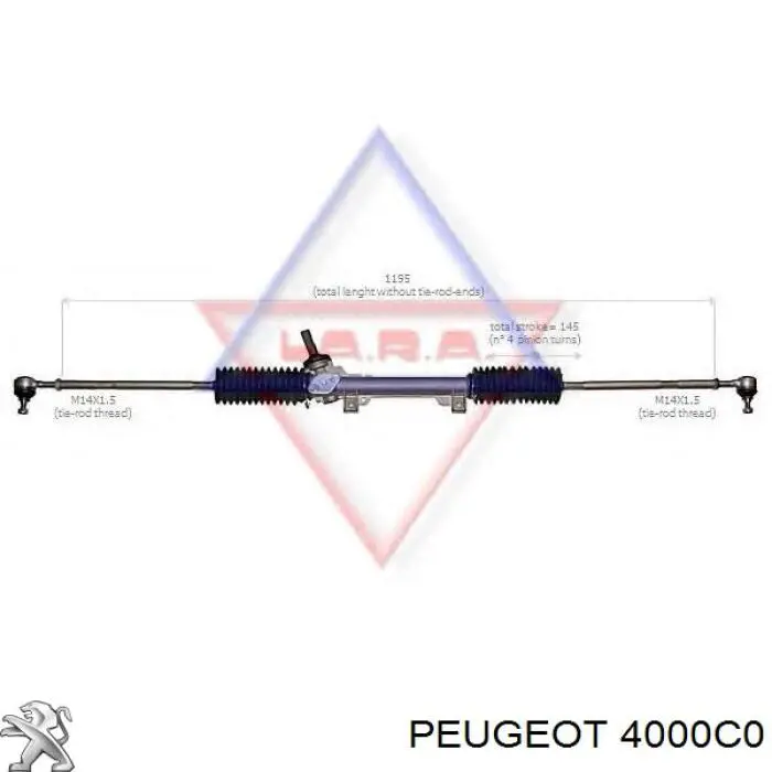 Compre 4000C0 Peugeot/Citroen Cremalheira da direção