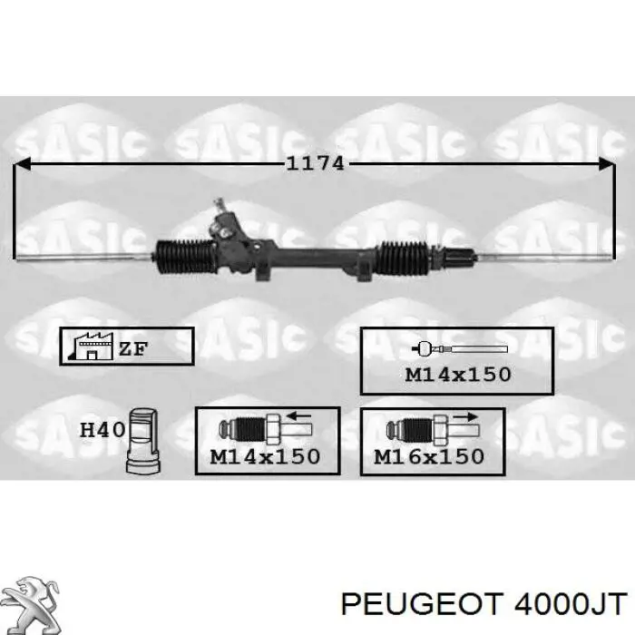 Cremalheira da direção Peugeot/Citroen 4000JT preço, a partir de 261,27 USD