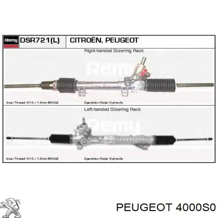 Cremalheira da direção Peugeot/Citroen 4000S0 preço, a partir de 172,26 USD