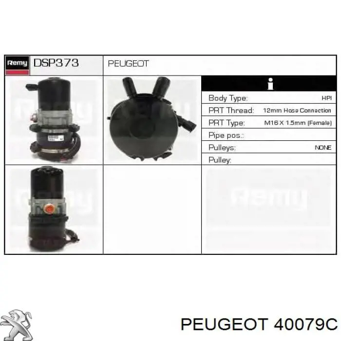 Compre 40079C Peugeot/Citroen Bomba da Direção hidrâulica assistida