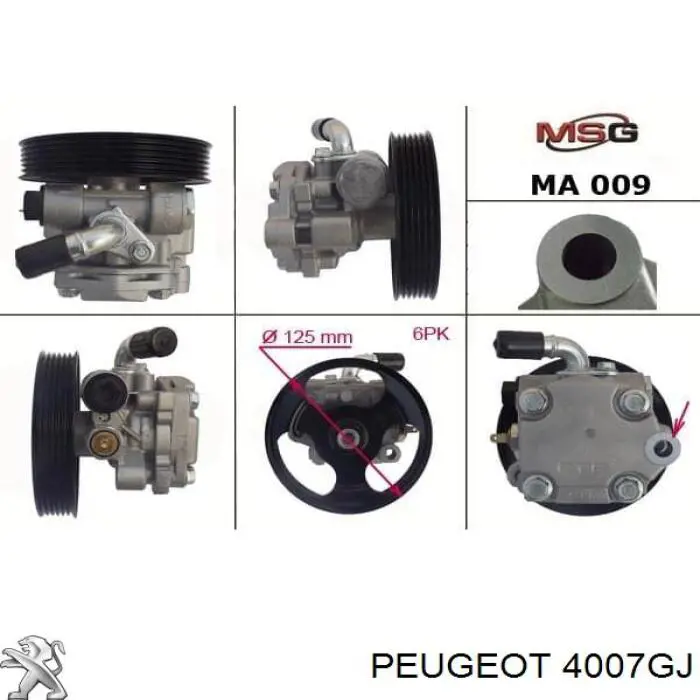 Bomba da Direção hidrâulica assistida Peugeot/Citroen 4007GJ preço, a partir de 109,15 USD
