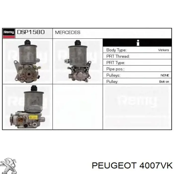 Bomba da Direção hidrâulica assistida Peugeot/Citroen 4007VK preço, a partir de 62,90 USD