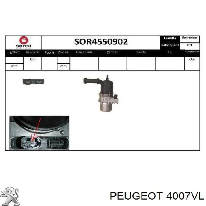 Compre 4007VL Peugeot/Citroen Bomba da Direção hidrâulica assistida