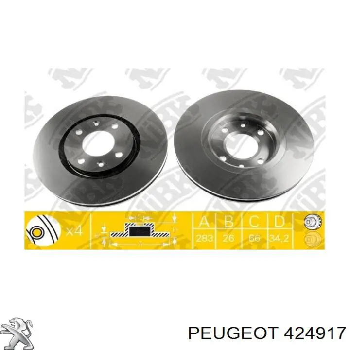 Compre 424917 Peugeot/Citroen Disco do freio dianteiro