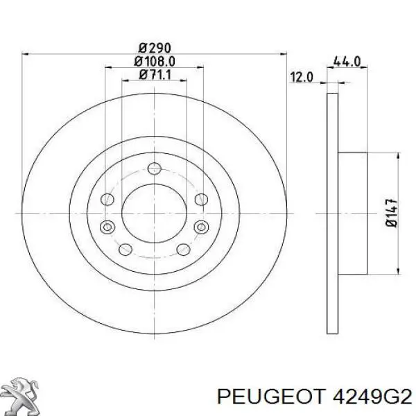 Disco do freio traseiro Peugeot/Citroen 4249G2 preço, a partir de 49,12 USD