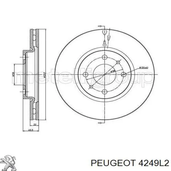 Compre 4249L2 Peugeot/Citroen Disco do freio dianteiro