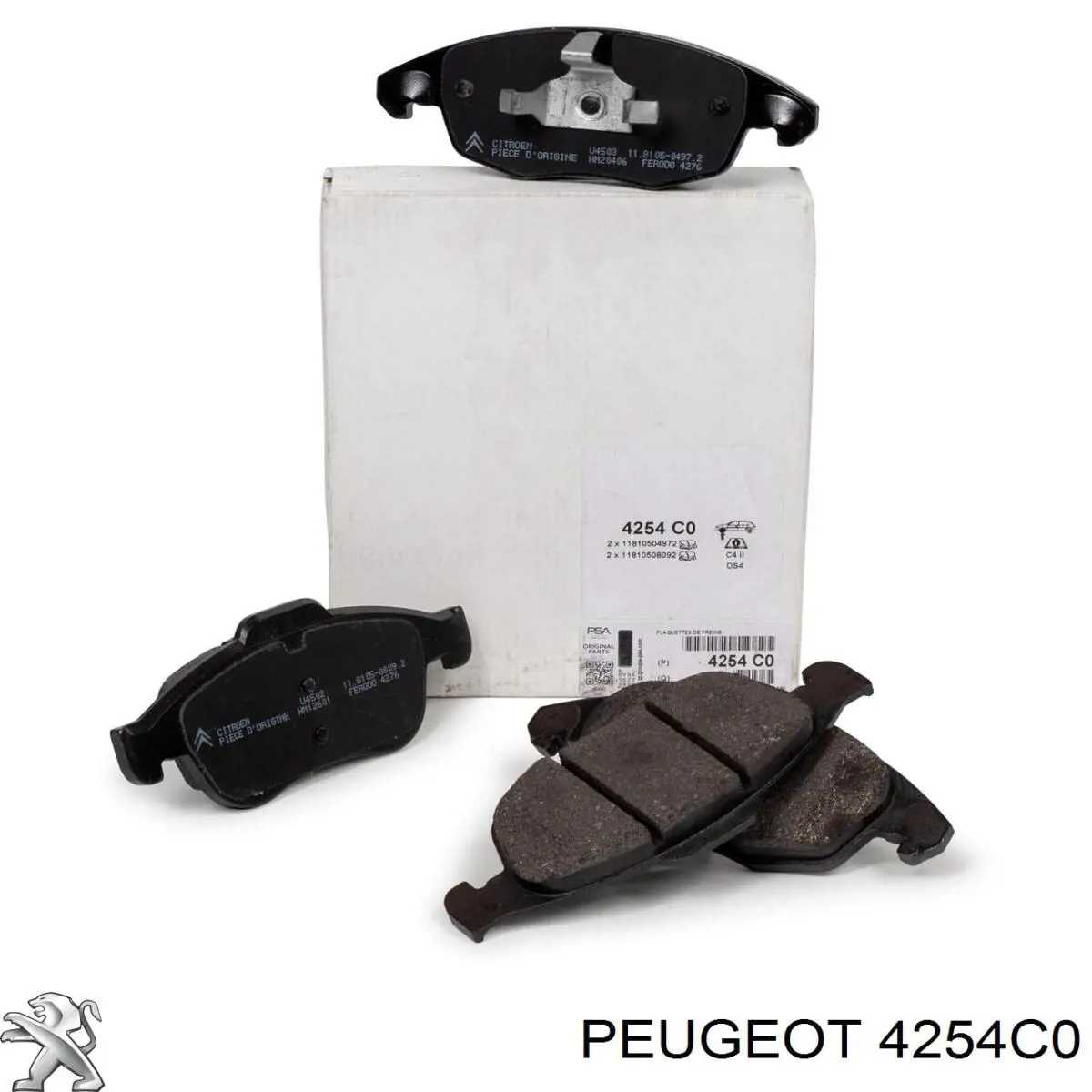 4254C0 Peugeot/Citroen Sapatas do freio dianteiras de disco