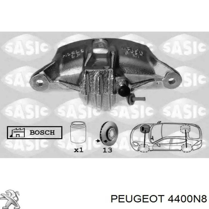 Compre 4400N8 Peugeot/Citroen Suporte do freio dianteiro esquerdo