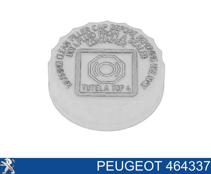 464337 Peugeot/Citroen Tampa de tanque de cilindro mestre do freio
