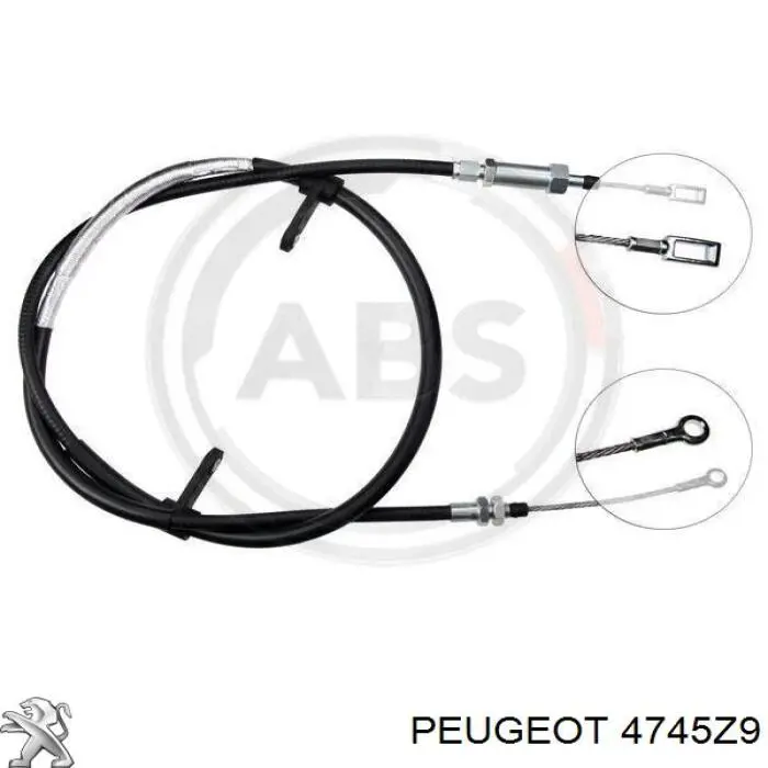 4745Z9 Peugeot/Citroen Cabo do freio de estacionamento dianteiro