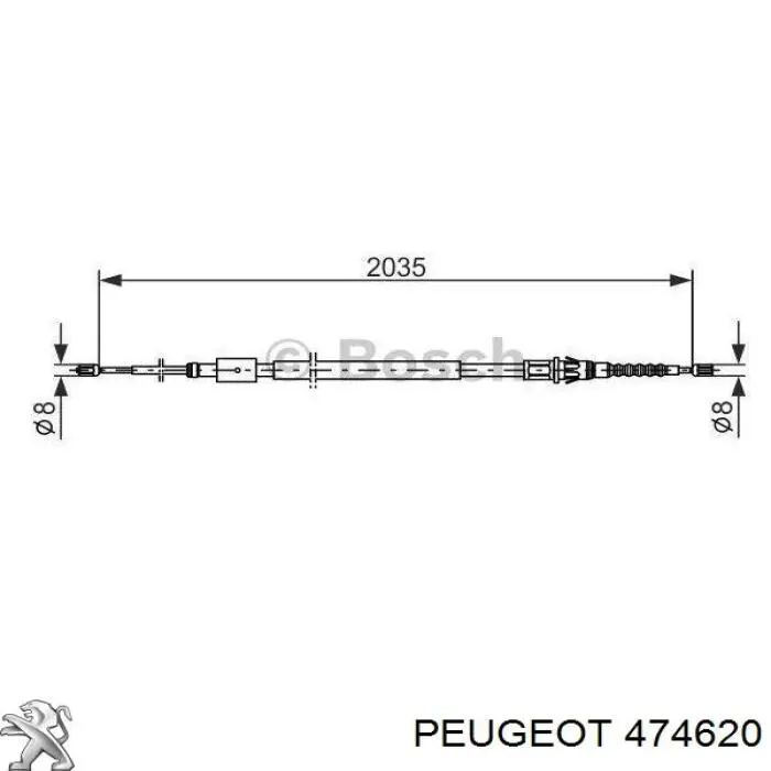 Compre 474620 Peugeot/Citroen Cabo traseiro direito/esquerdo do freio de estacionamento