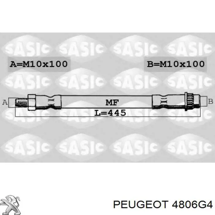 Compre 4806G4 Peugeot/Citroen Mangueira do freio dianteira