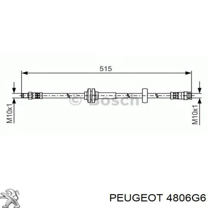 4806G6 Peugeot/Citroen Mangueira do freio dianteira