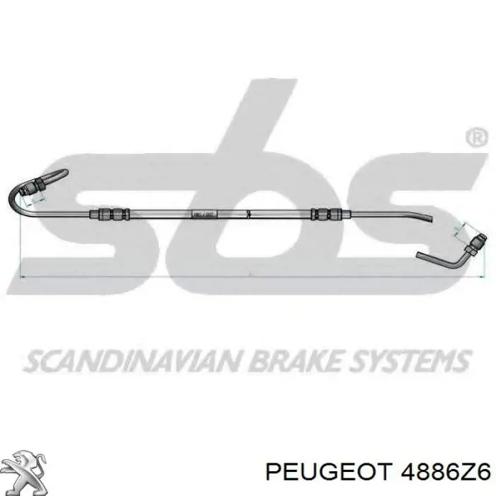 Mangueira do freio traseira esquerda Peugeot/Citroen 4886Z6 preço, a partir de 19,29 USD