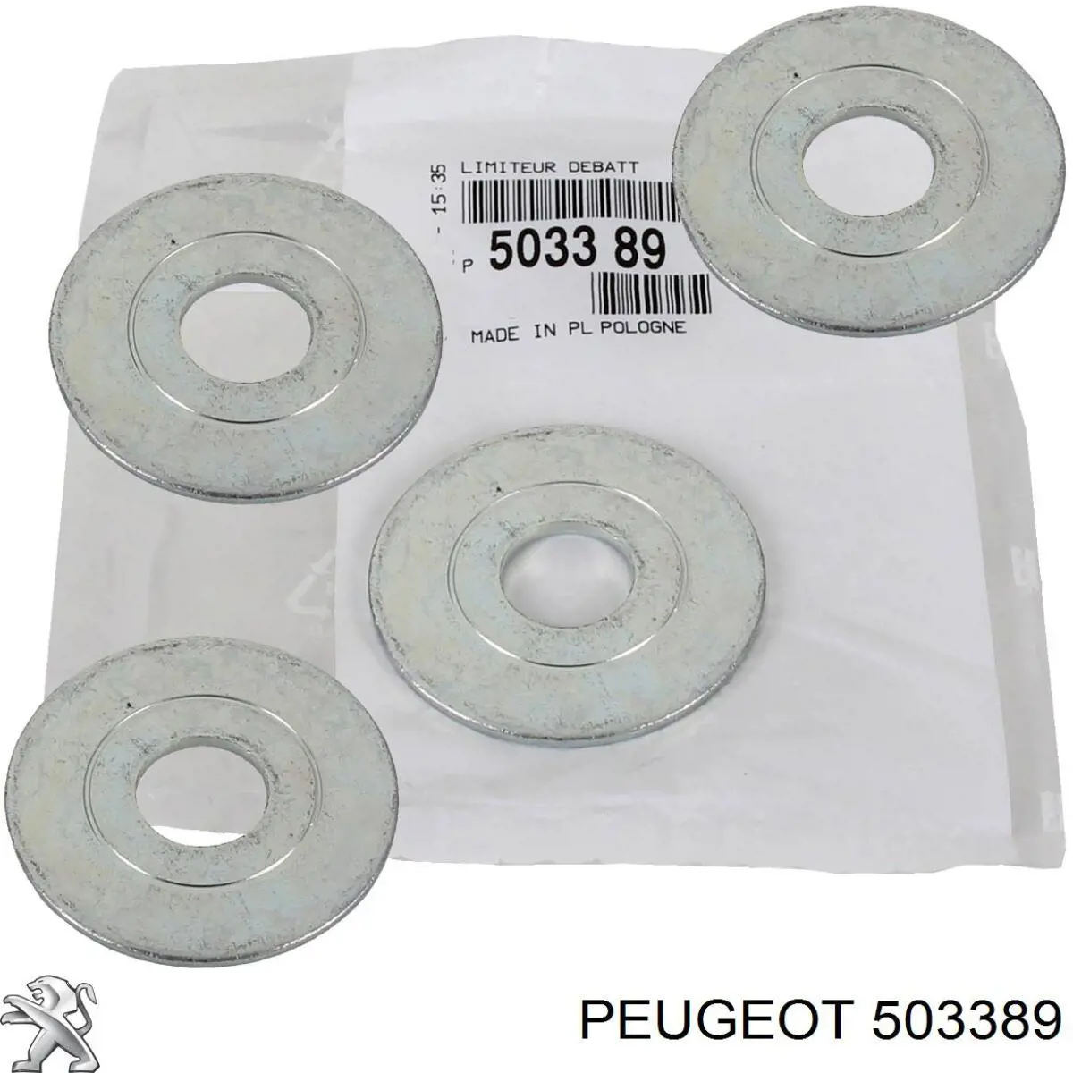 503389 Peugeot/Citroen Arruela de bucha da haste de amortecedor dianteiro
