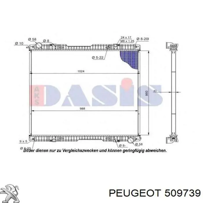 Compre 509739 Peugeot/Citroen Braçadeira de fixação da bucha de estabilizador dianteiro