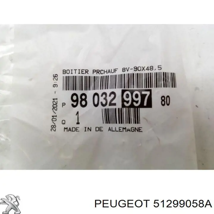 51299058A Peugeot/Citroen Relê das velas de incandescência