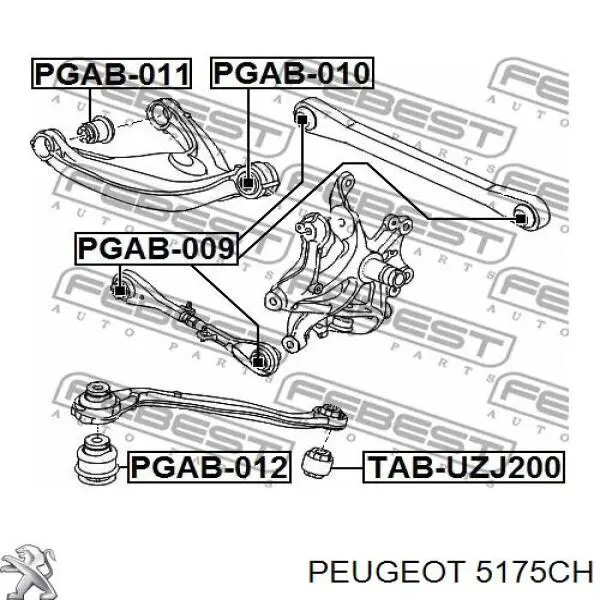 Braço oscilante superior direito de suspensão traseira Peugeot/Citroen 5175CH preço, a partir de 52,87 USD