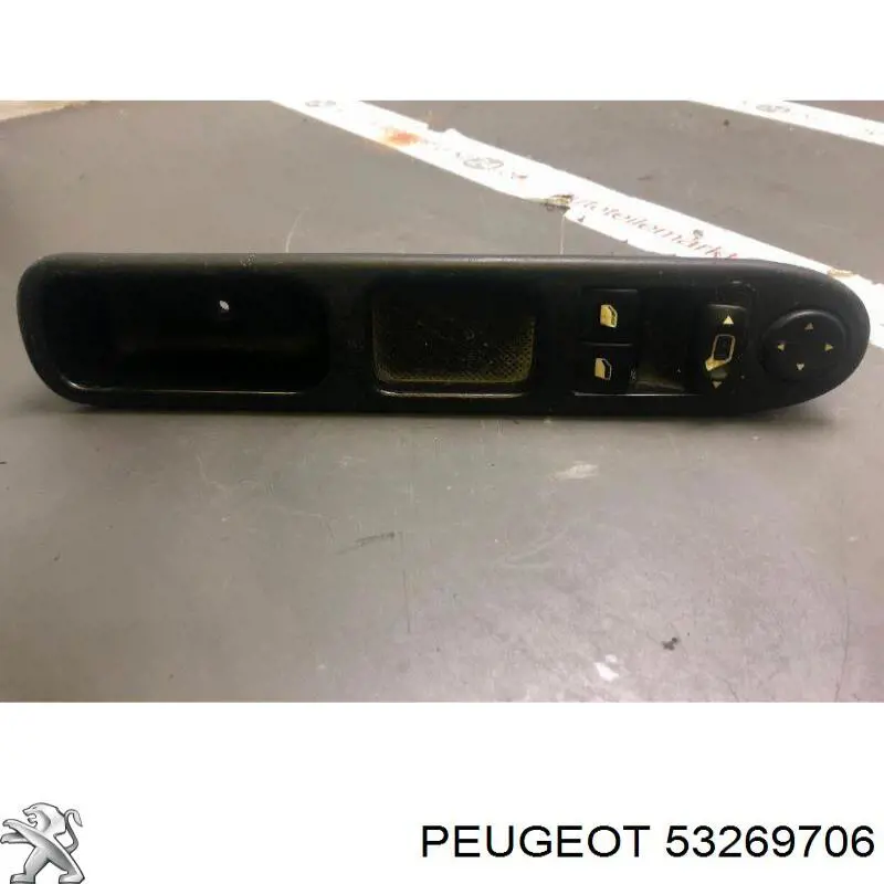 00006554E4 Peugeot/Citroen Unidade de botões dianteira esquerda de controlo de elevador de vidro