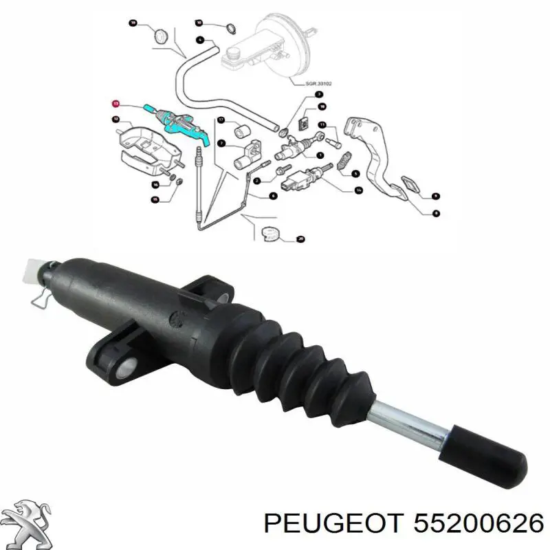 Compre 55200626 Peugeot/Citroen Cilindro de trabalho de embraiagem