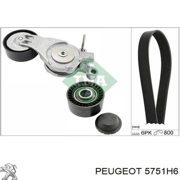 Compre 5751H6 Peugeot/Citroen Reguladora de tensão da correia de transmissão