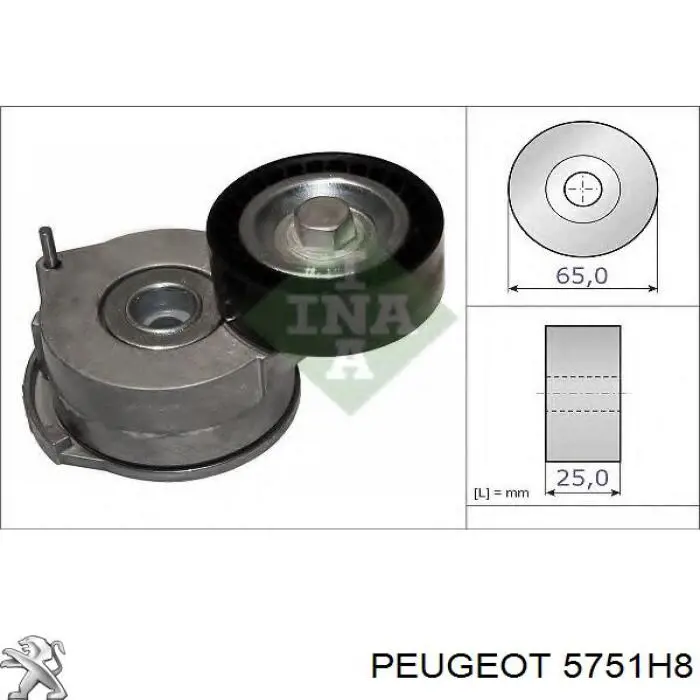 5751H8 Peugeot/Citroen Reguladora de tensão da correia de transmissão