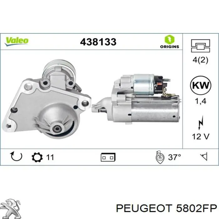 Compre 5802FP Peugeot/Citroen Motor de arranco