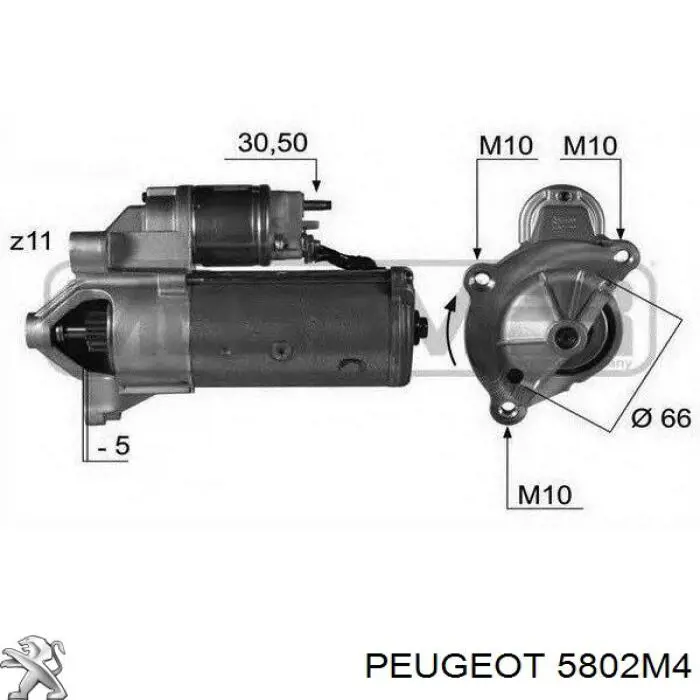 Motor de arranco Peugeot/Citroen 5802M4 preço, a partir de 92,10 USD